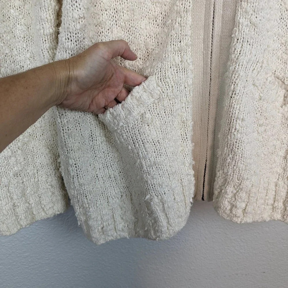 Cardigan Cream Full Zip Front Chunky Popcorn Knit size Medium - Picture 5 of 9